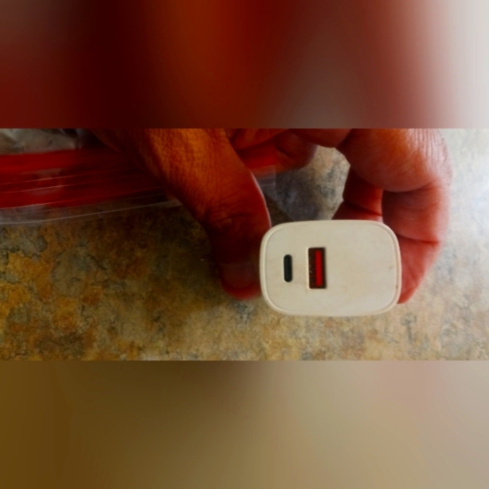 White USB-C and USB-A Wall Charger